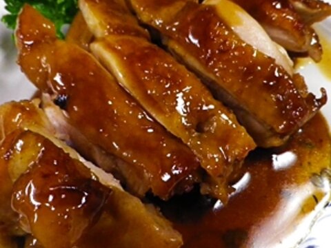 醤油漬け鶏モモの照り焼き